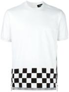 Dsquared2 Checkerboard Hem T-shirt, Men's, Size: 44, White, Cotton