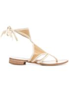 Prada Pre-owned Cutout Flat Sandals - Neutrals