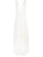 Jonathan Simkhai Georgette Open Neck Maxi Dress - White