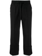 Red Valentino Elasticated Waistband Cropped Trousers - Black