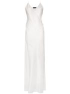 Michael Lo Sordo Asymmetric Flared Silk Satin Dress - White