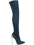 Casadei Over-the-knee Techno Blade Boots - Blue