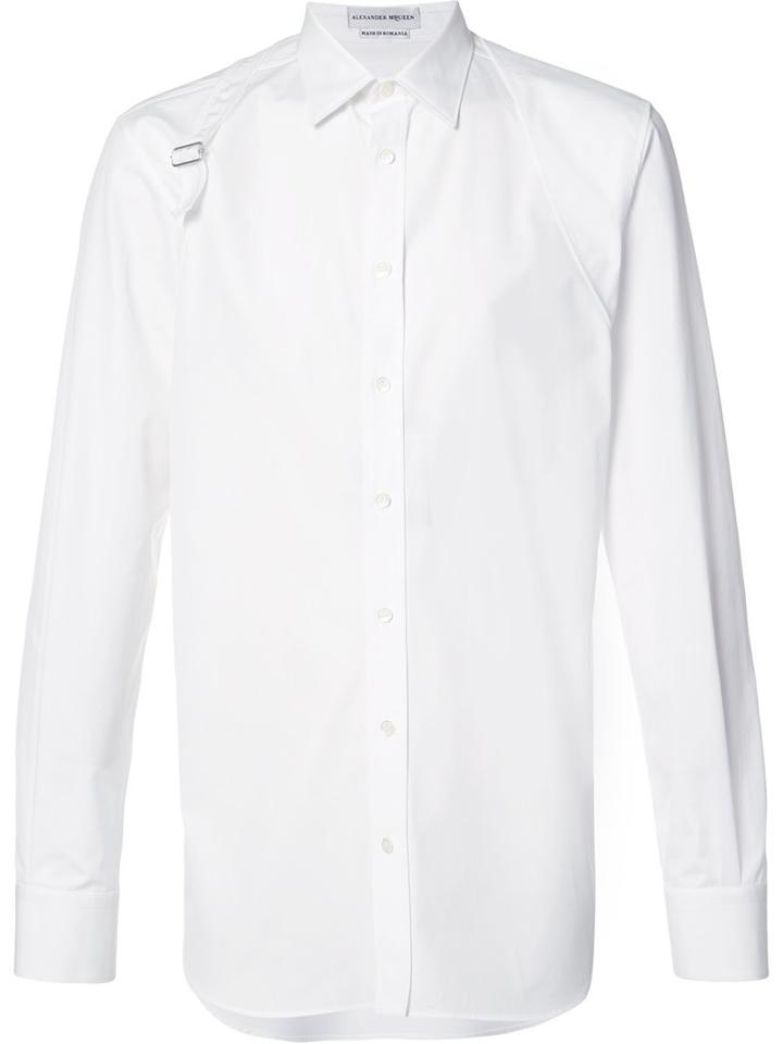Alexander Mcqueen Harness Shirt, Men's, Size: 15 1/2, White, Cotton