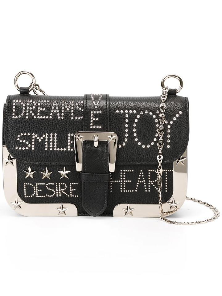 Red Valentino Gold-tone Studded Shoulder Bag, Women's, Black