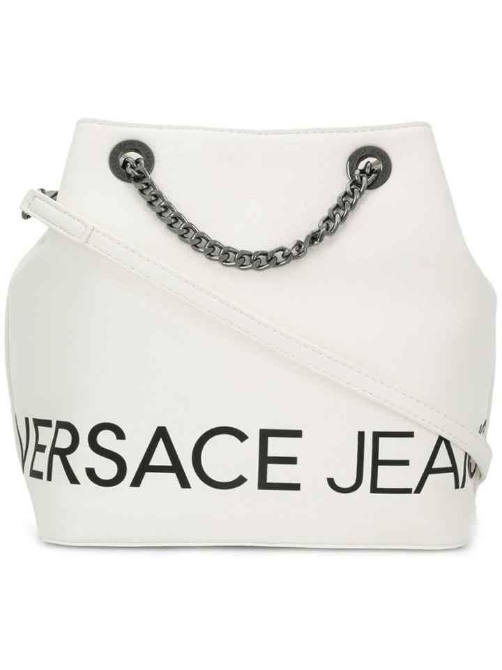 Versace Jeans Logo Bucket Bag - White