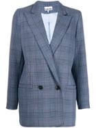 Ganni Double-breasted Fitted Blazer - Blue