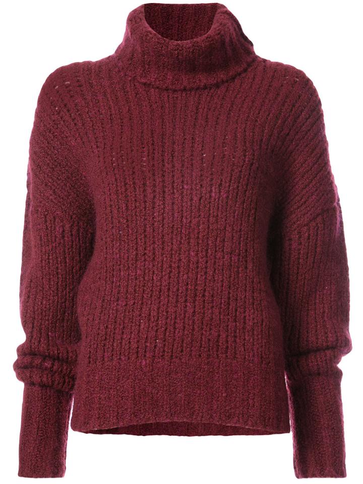 By. Bonnie Young Oversized Turtleneck Jumper - Red