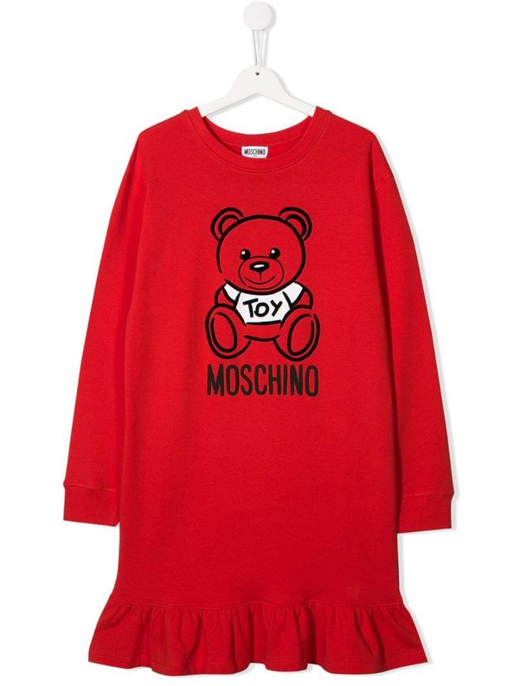 Moschino Kids Printed Logo Dress - Red
