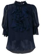 See By Chloé Frilly Ruffle Trim Blouse - Blue