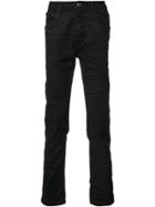 Poème Bohémien Distressed Slim-fit Jeans - Black