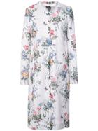 Monique Lhuillier Floral Print Single-breasted Coat - White