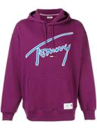 Tommy Jeans Logo Embroidered Hoodie - Pink & Purple