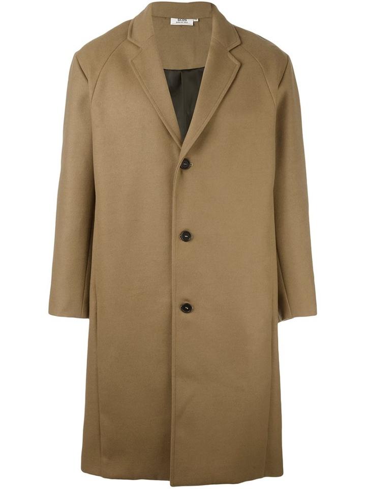 Gcds Single Breasted Coat, Men's, Size: Xl, Nude/neutrals, Polyester/viscose