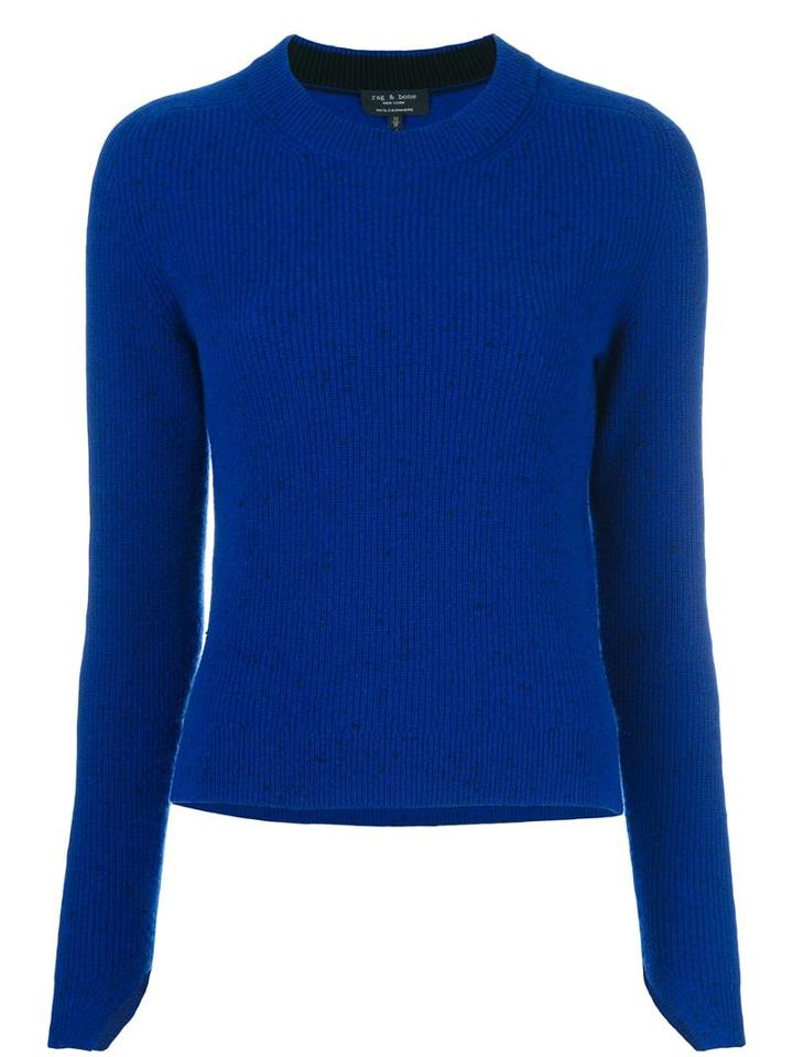 Rag & Bone Ribbed Jumper, Women's, Size: Xs, Blue, Cashmere