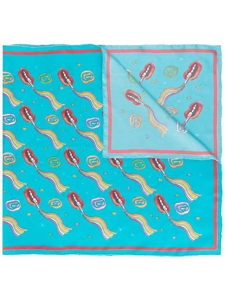 Olympia Le-tan Mini Dutchies Scarf, Women's, Blue, Silk