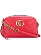 Gucci Gg Marmont Shoulder Bag, Women's, Red, Leather