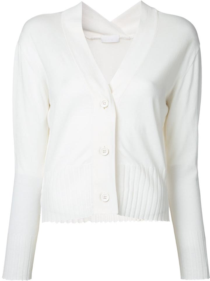 Rito V Neck Cardigan, Women's, Size: 38, White, Silk/cotton