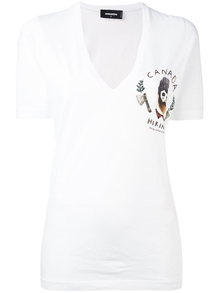 Canada Hiking T-shirt - Women - Cotton - L, White, Cotton, Dsquared2