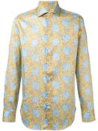 Etro Floral Print Shirt, Men's, Size: 41, Yellow/orange, Cotton