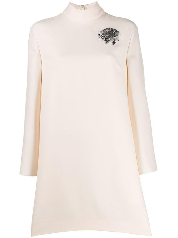 Valentino Rose Patch Shift Dress - White