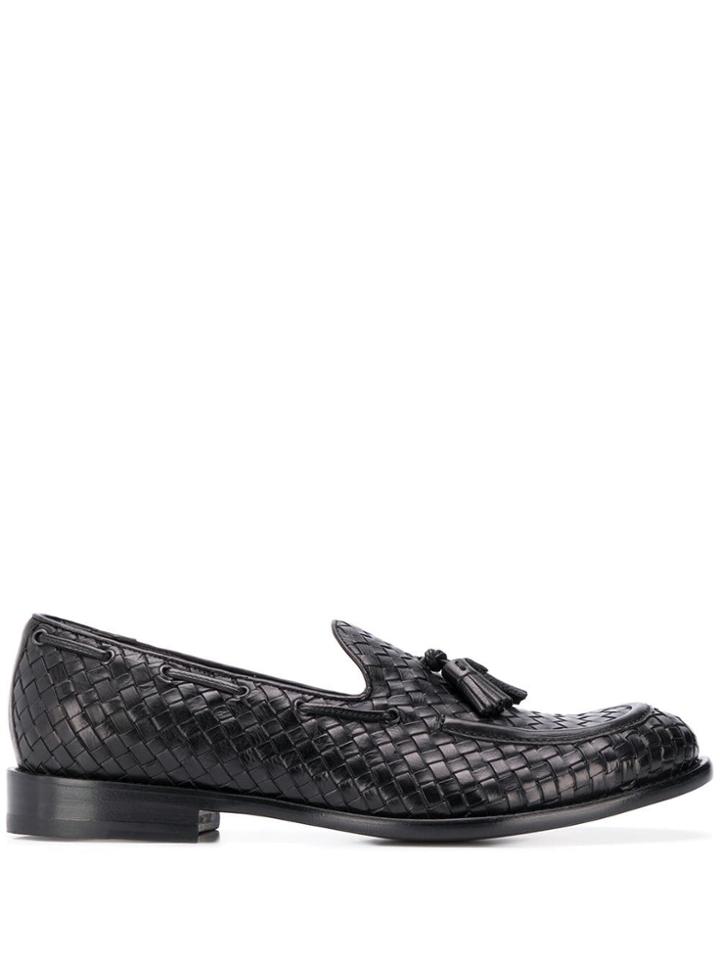 Tagliatore Woven Tassel Loafers - Black