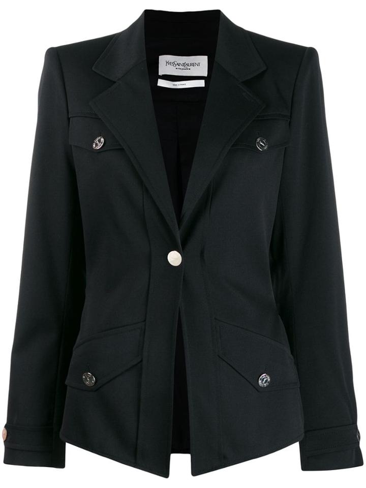 Yves Saint Laurent Vintage Fitted Blazer Jacket - Black