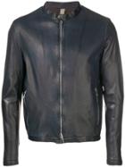 Tagliatore Oliver Leather Jacket - Blue