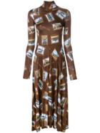 Golden Goose Deluxe Brand Postcard Print Dress - Brown