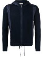 Moncler - Knitted Contrast Panel Hoodie - Men - Cotton/polyamide - Xl, Blue, Cotton/polyamide
