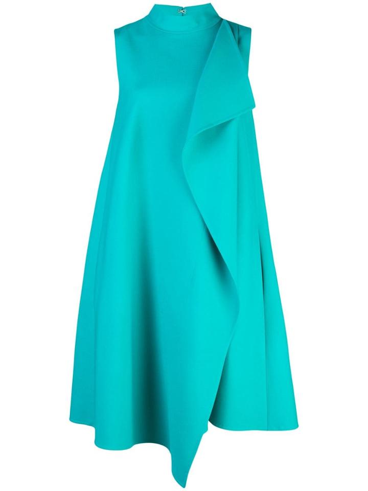 Oscar De La Renta Asymmetric Wrap-front Dress - Blue