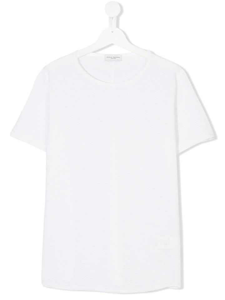 Paolo Pecora Kids Teen Raw Hem T-shirt - White