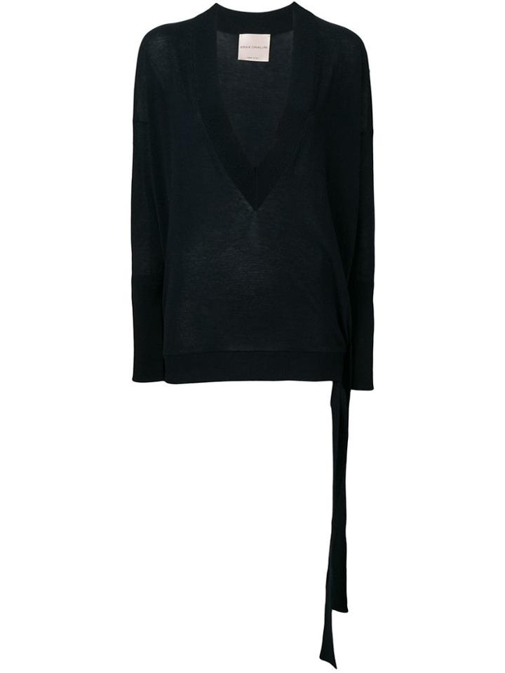 Erika Cavallini Plunging Neck Jumper - Blue