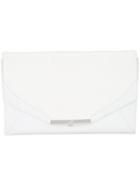 Khirma Eliazov Contrast Panel Clutch Bag, Women's, White, Watersnake Skin/leather/suede
