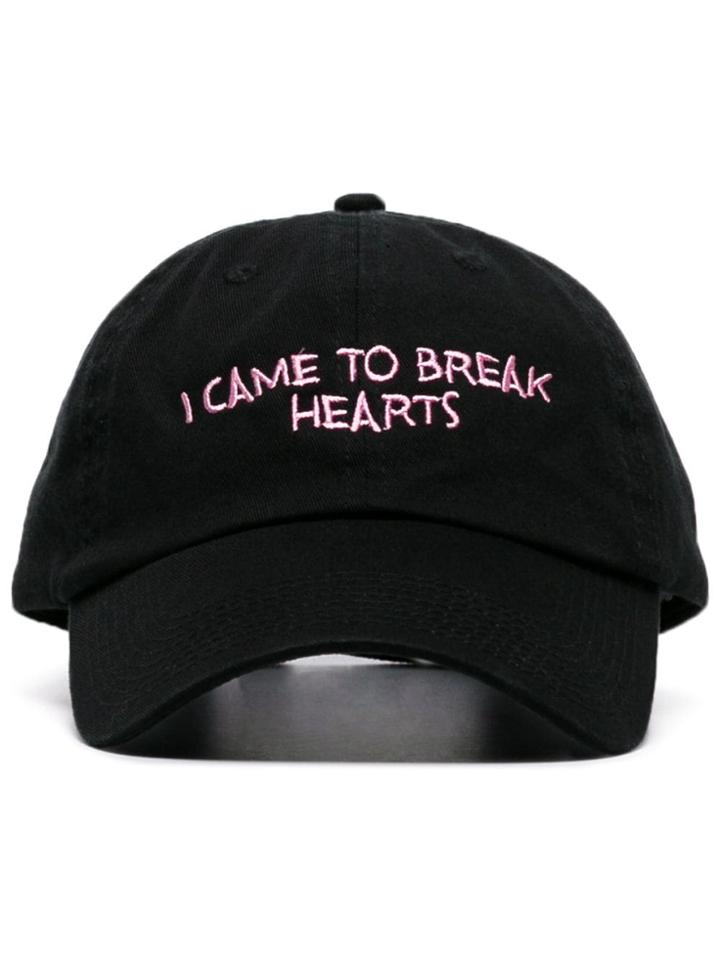 Nasaseasons Black I Came To Break Hearts Embroidered Wool Blend Hat