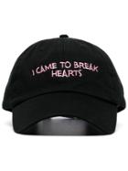 Nasaseasons Black I Came To Break Hearts Embroidered Wool Blend Hat