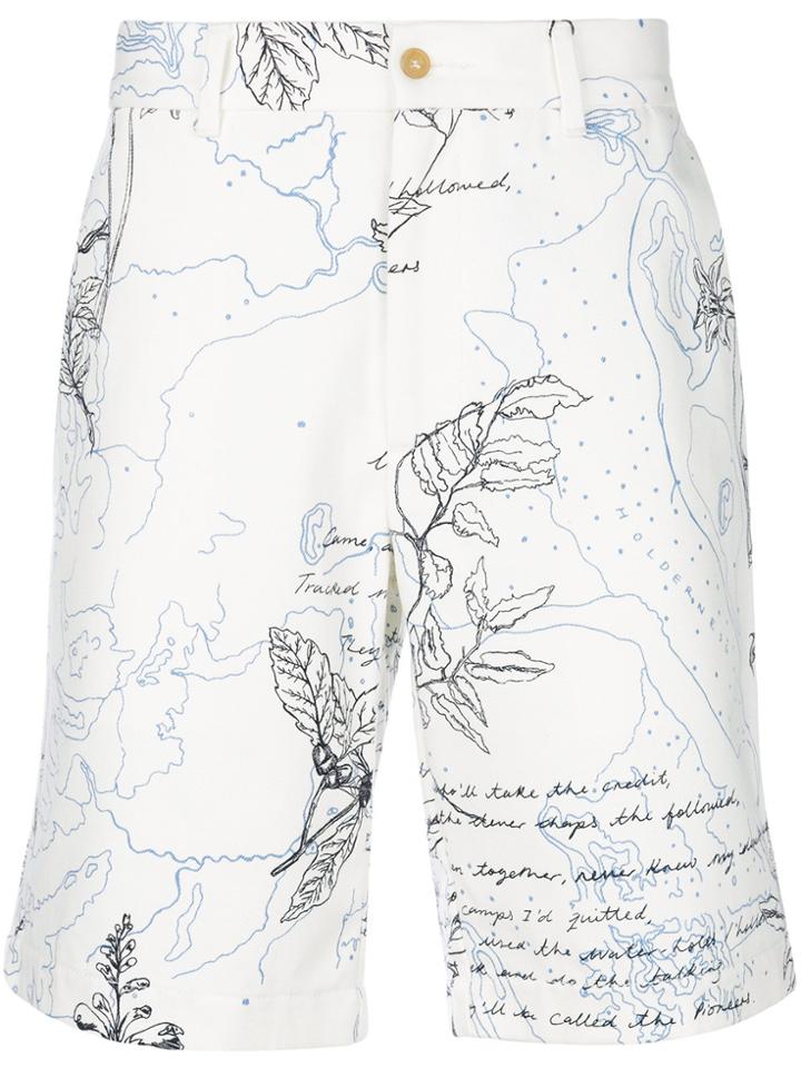 Alexander Mcqueen Explorer Print Chino Shorts - White