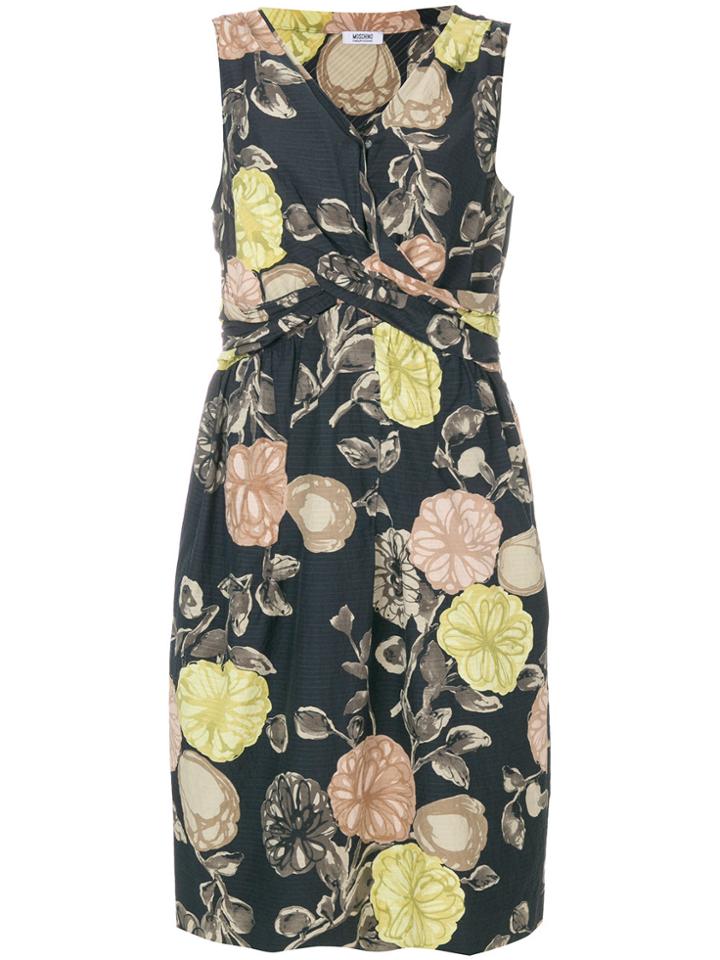 Moschino Vintage Floral Print Midi Dress - Black