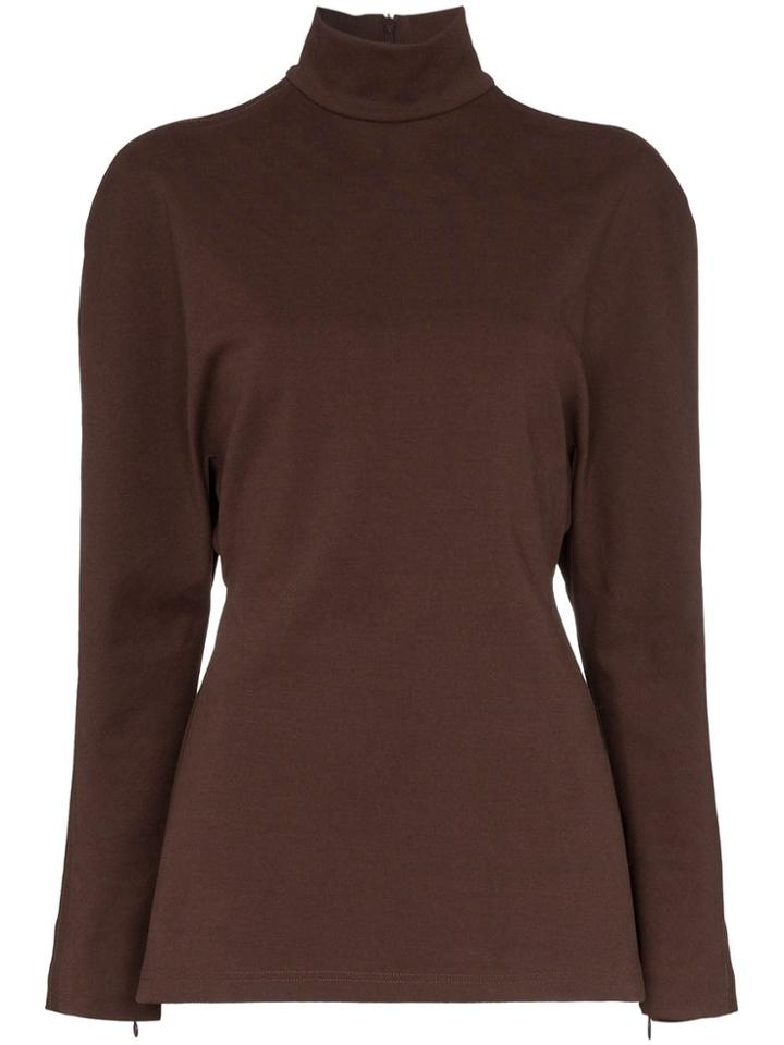 Samuel Gui Yang Persona Turtle Neck Top - Brown