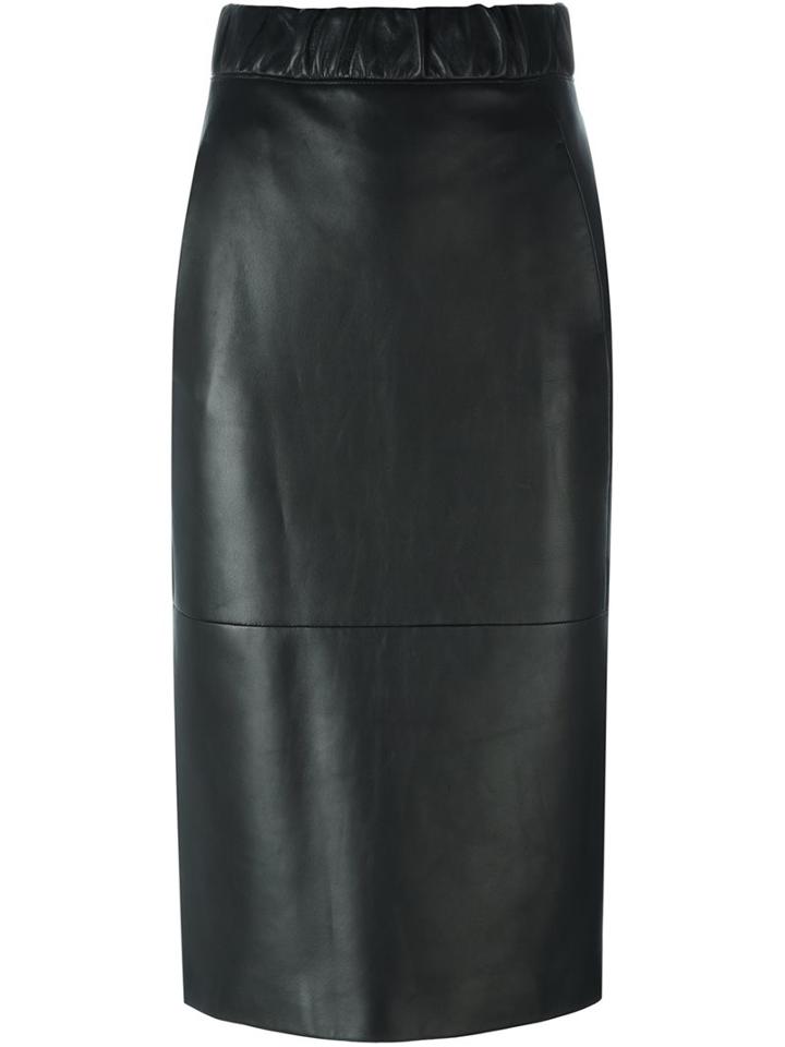 Neil Barrett Panelled Pencil Skirt, Women's, Size: Xs, Black, Cupro/lamb Skin