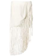 Magda Butrym Fringed Mini Skirt - White