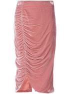 Vivetta - Fitted Silk Skirt - Women - Silk/viscose - 40, Pink/purple, Silk/viscose