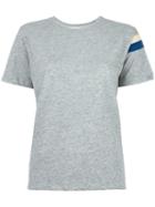 Water Striped Sleeve Detail T-shirt, Women's, Size: Medium, Grey, Cotton