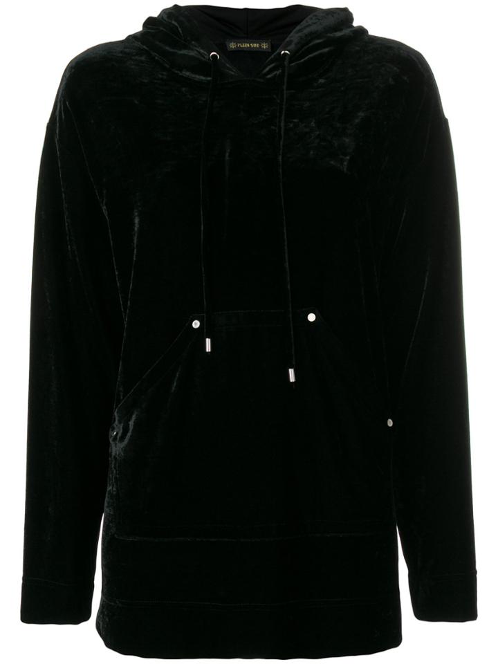 Plein Sud High Shine Hooded Jumper - Black