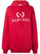 Balenciaga Bb Logo Hoodie - Red
