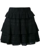 Iro Layered Ruffled Skirt, Women's, Size: 38, Black, Rayon
