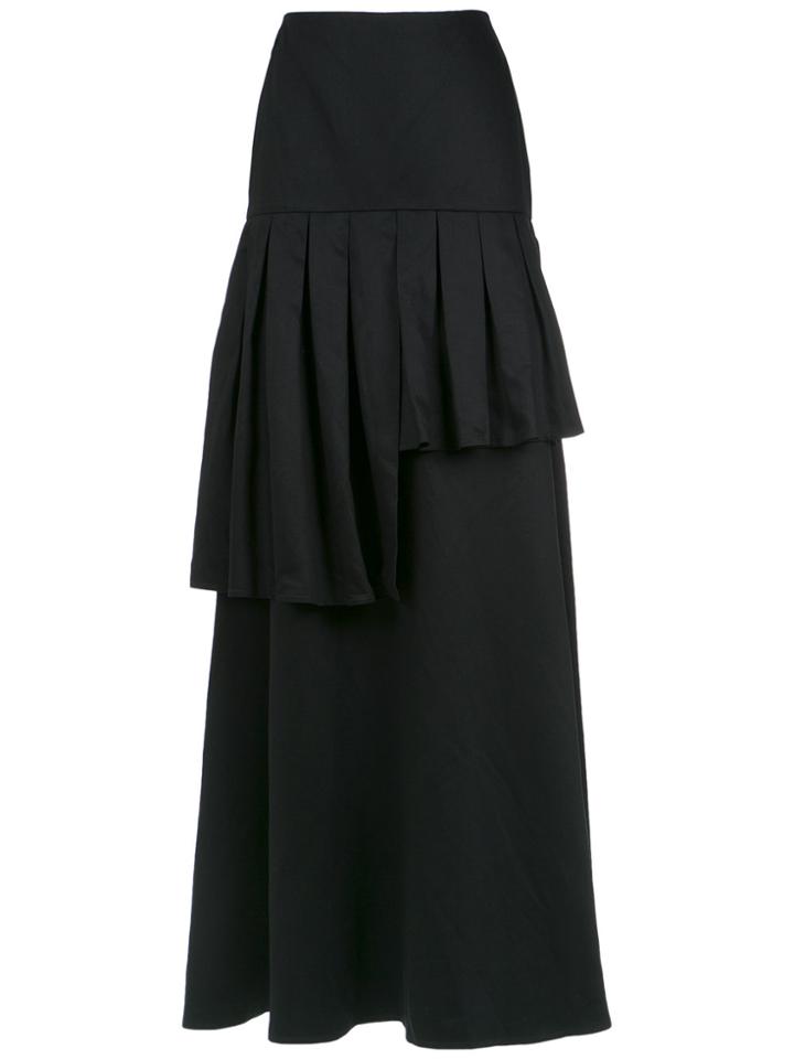 Adriana Degreas Frilled Maxi Skirt - Black