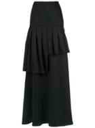 Adriana Degreas Frilled Maxi Skirt - Black