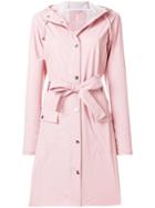 Rains Fitted Belted Trench Coat - Pink & Purple