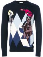 Ballantyne Argyle And Polo Player Knit Sweater - Blue