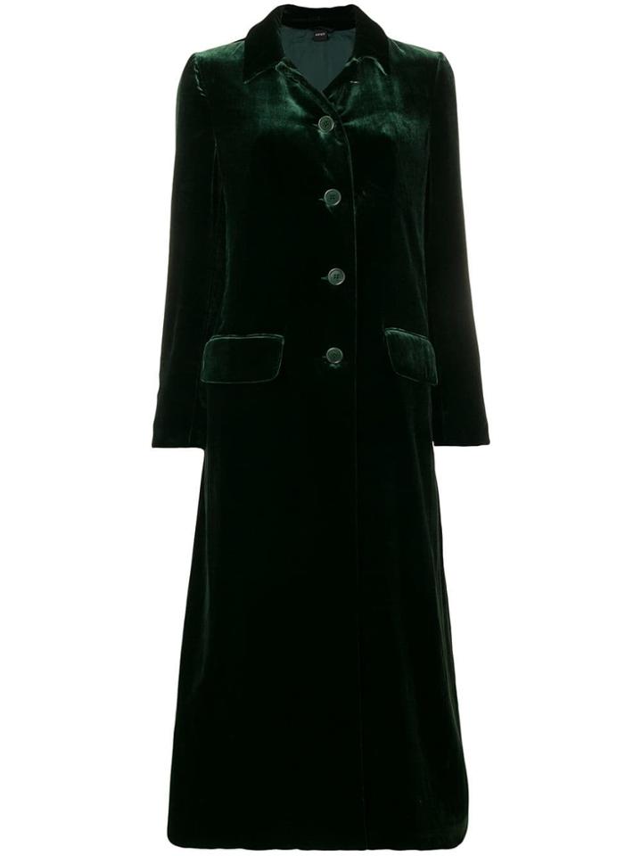 Aspesi Single Breasted Long Coat - Green